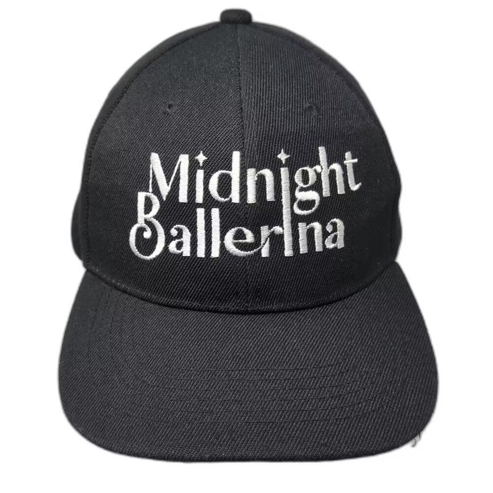 Gold Caps Baseball Cap Black White Midnight Ballerina Embroidered OSFM Hat